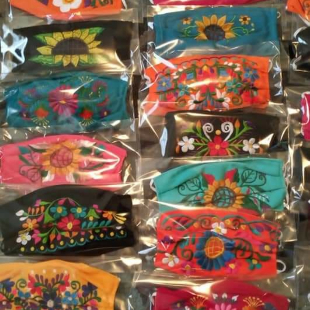 Mexico Floral Cultural Latin Embroidered Face Mask - Picture 2 of 9